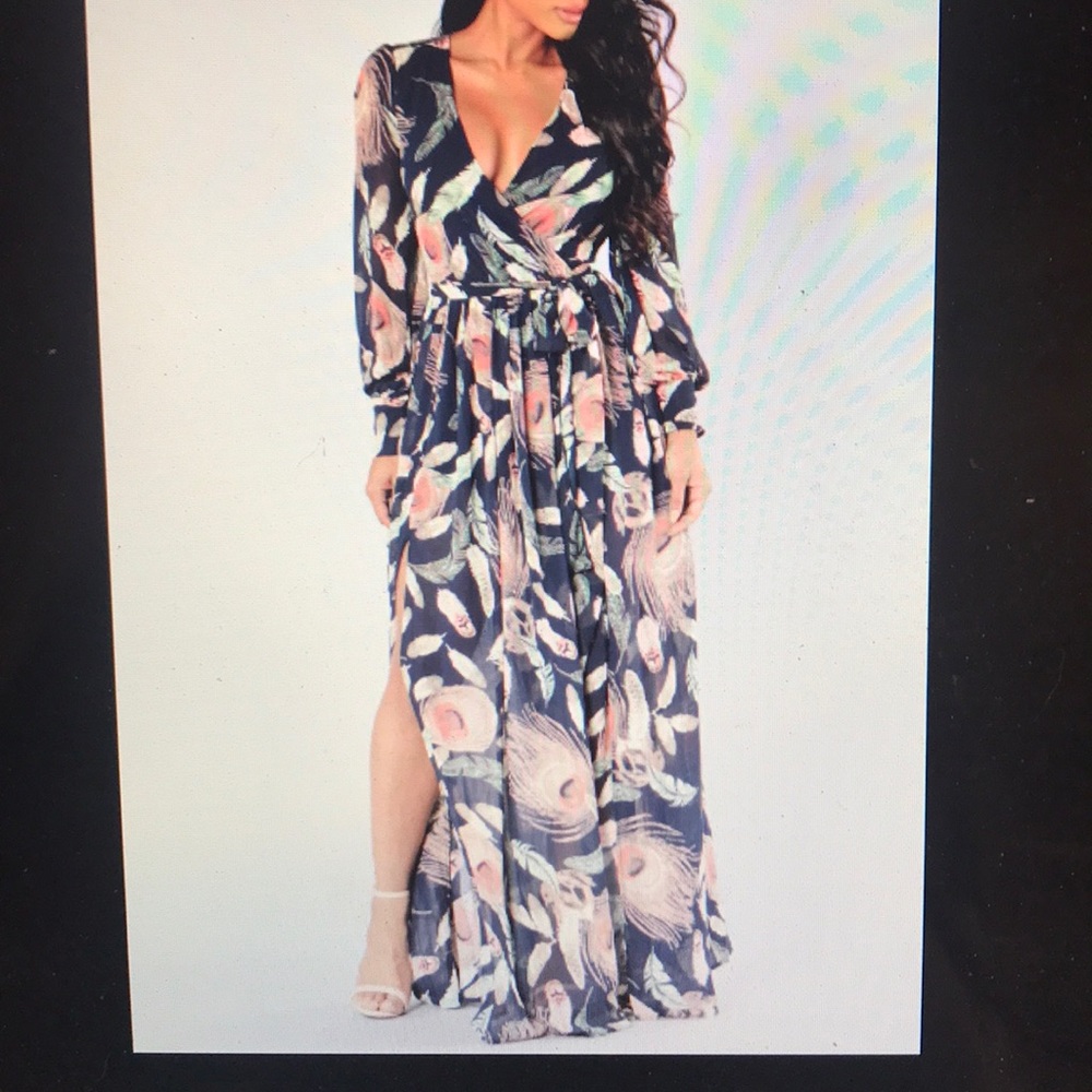 Long Navy Blue Maxi Dress